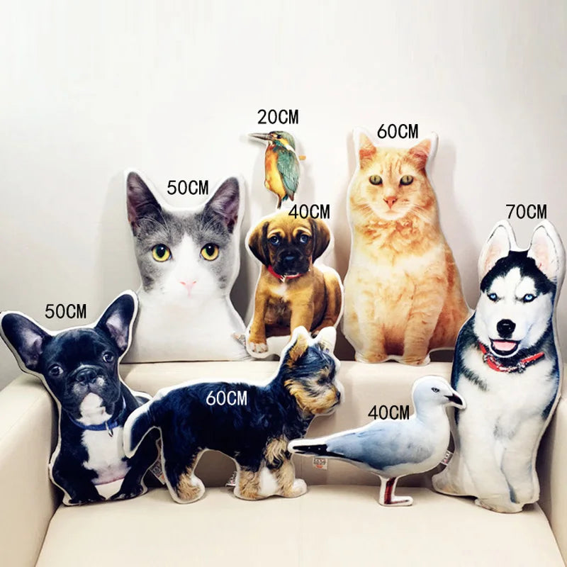 Custom cat shaped photo pillow