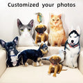Custom pet photo pillow shaped like a dog