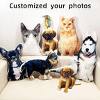 Custom pet photo pillow shaped like a dog