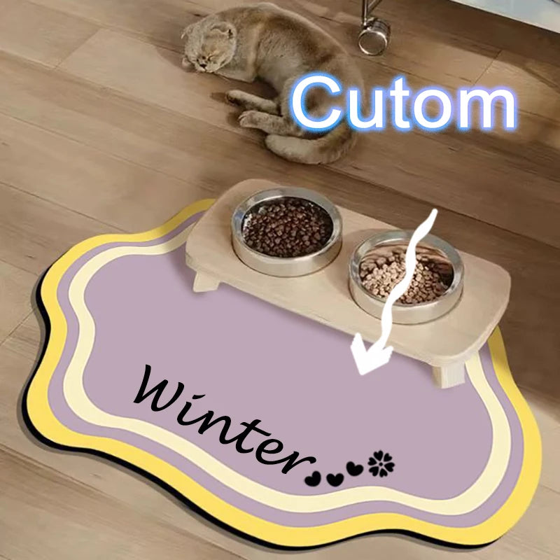 Non-slip personalized pet mat