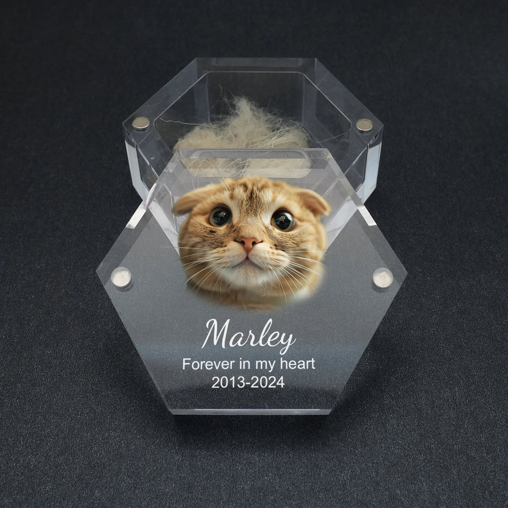 Inside of pet keepsake box
