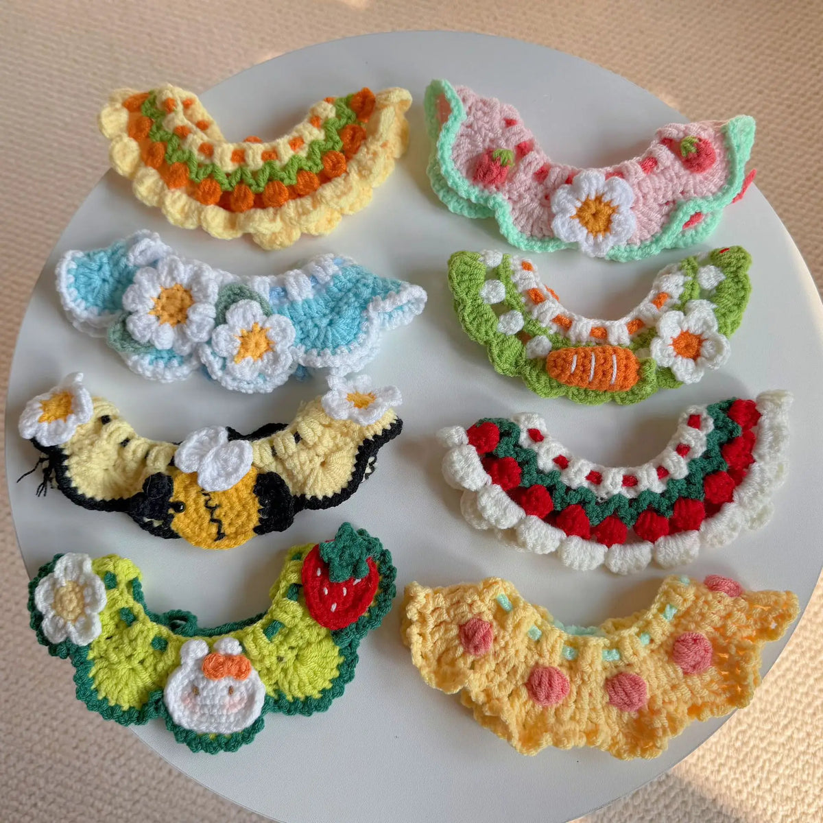 Crochet princess pet scarf collar