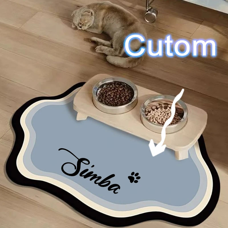 Custom name pet feeding mat