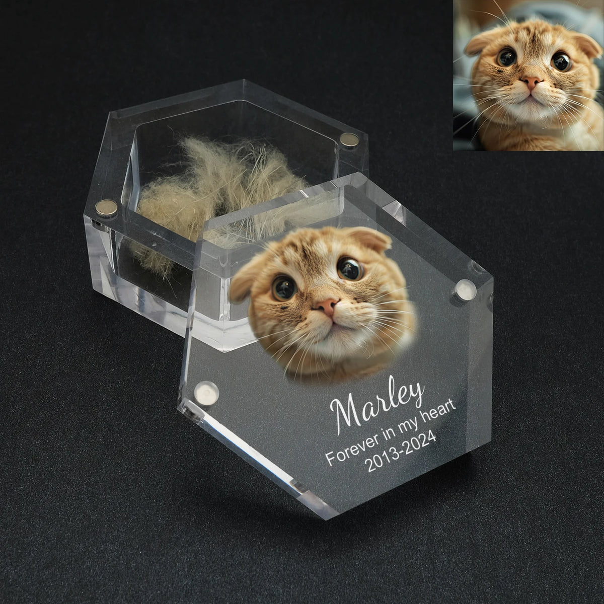 Personalized pet photo keepsake box