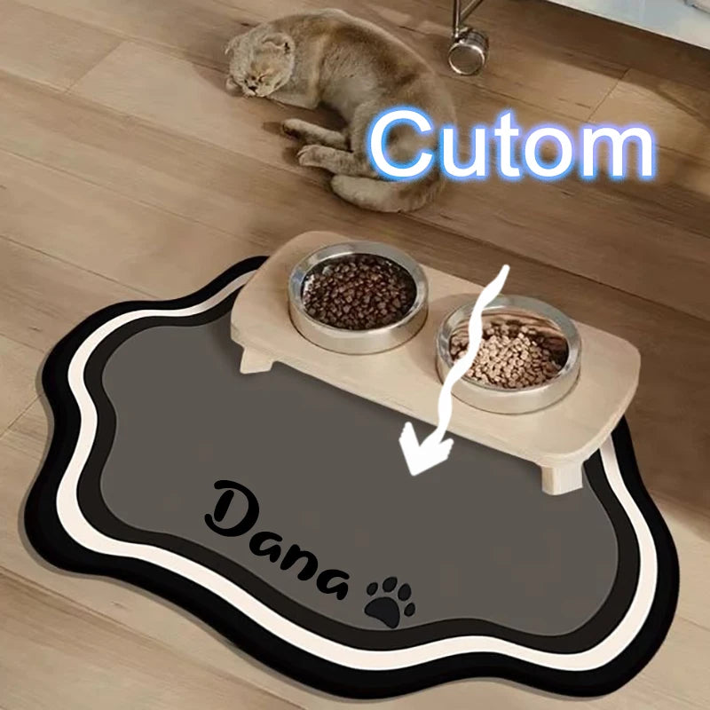 Pet feeding mat designs flower heart paw