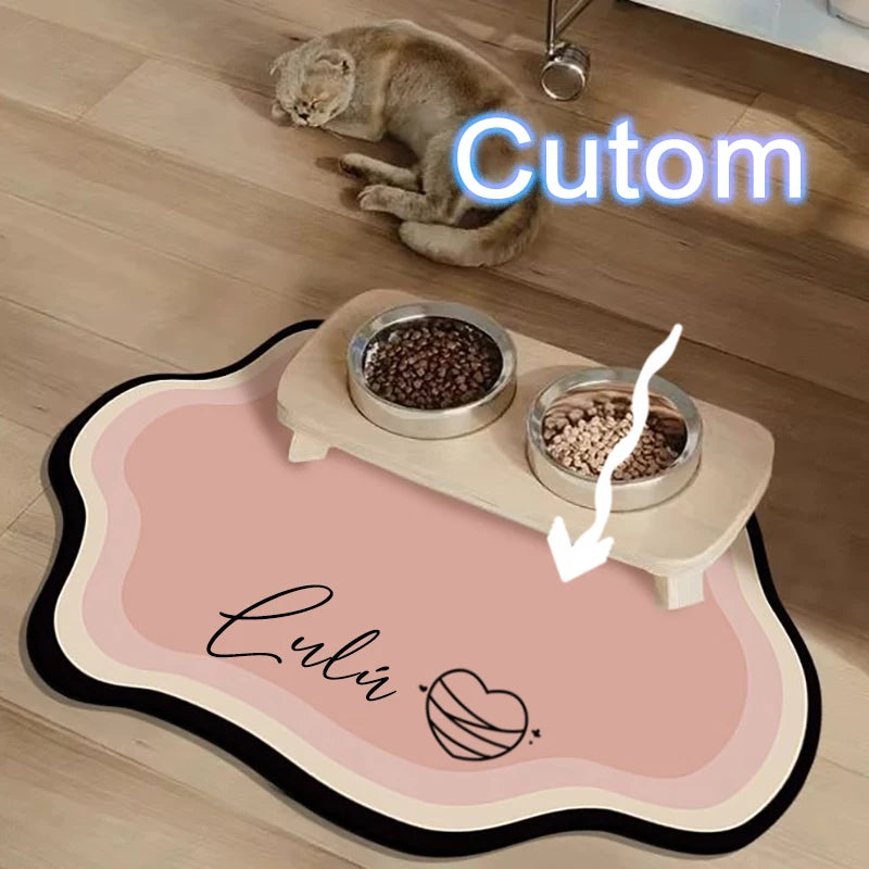 Personalized dog bowl mat colors