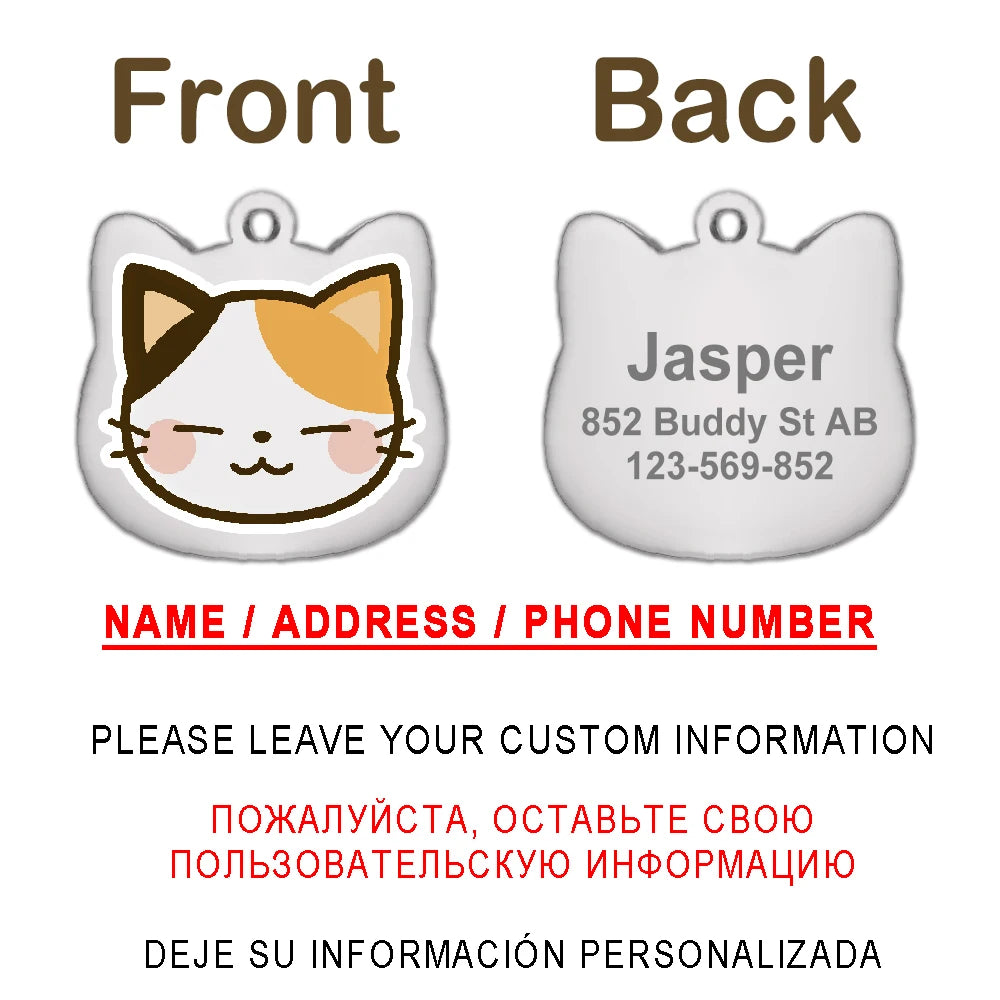 Stainless steel cat tag finishes