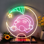 KIRBY SLEEPING ON MOON