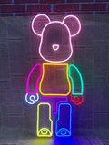 Rainbow Bear Brick Neon Sign