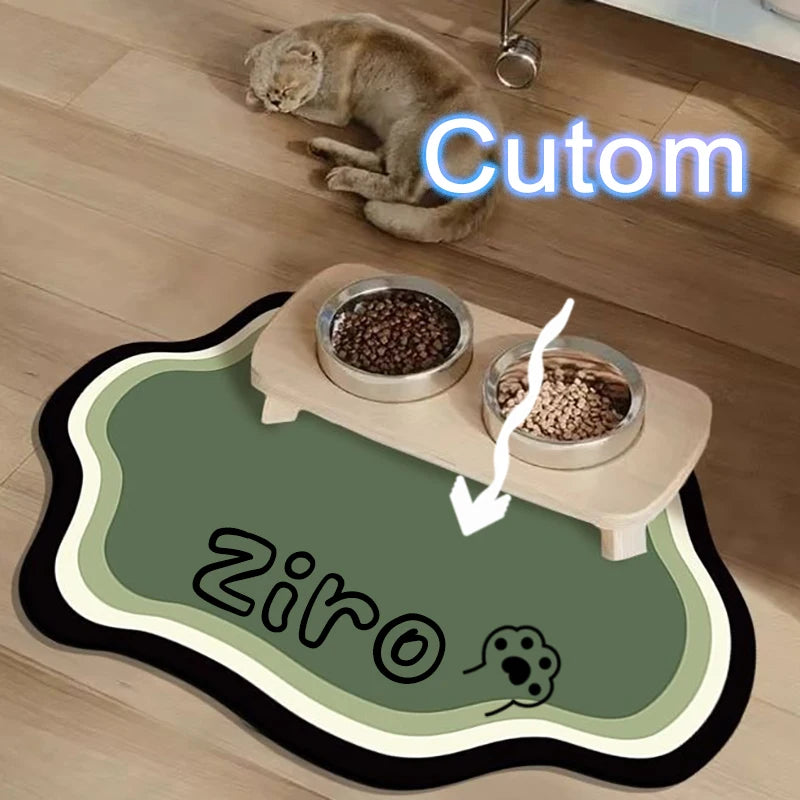 Quick-dry absorbent pet food mat